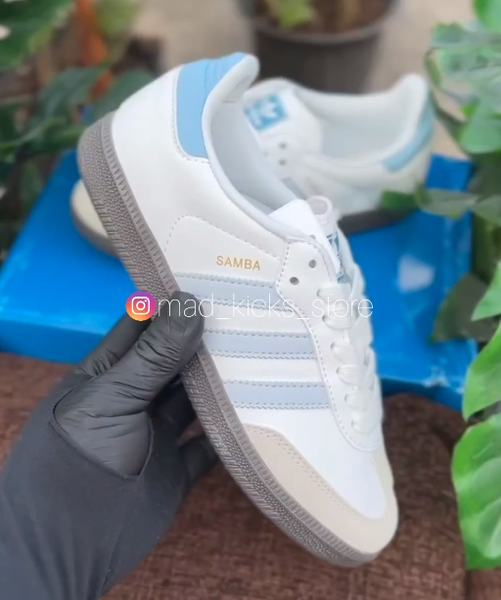Blue stripe Adidas Samba sneakers