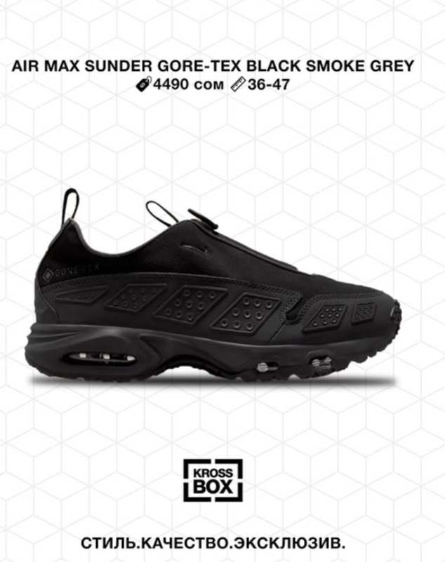 Эркектердин кроссовкасы Air Max Sunder Gore-Tex Black Smoke Grey