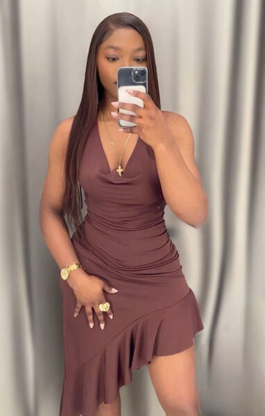 Robe élégante marron