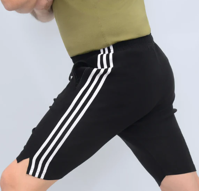 3 stripe black 4D stretch Fitness shorts