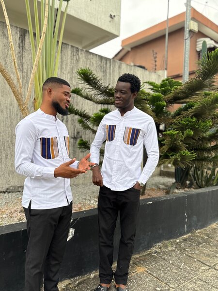 Chemise blanche ethnique homme