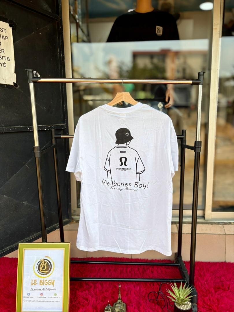 T-shirt unisexe blanc imprimé