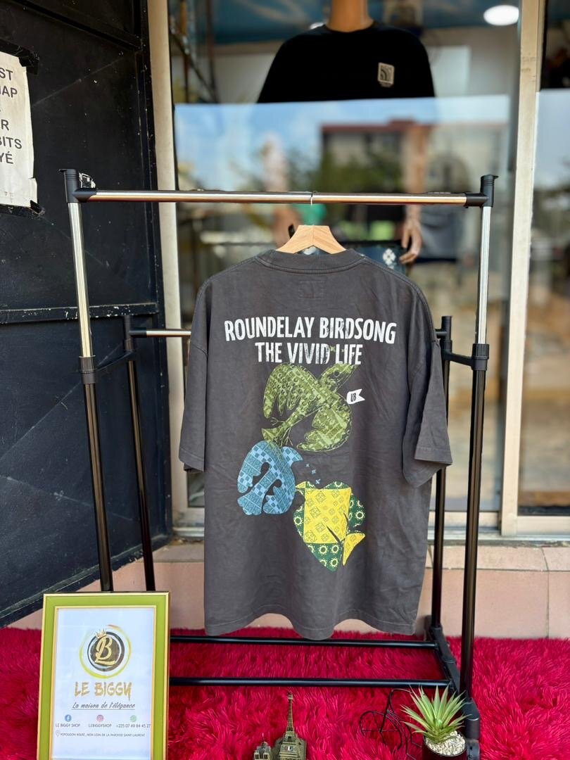 T-shirt grise imprimée unisexe