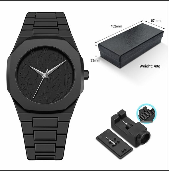 Montre bracelet noire élégante