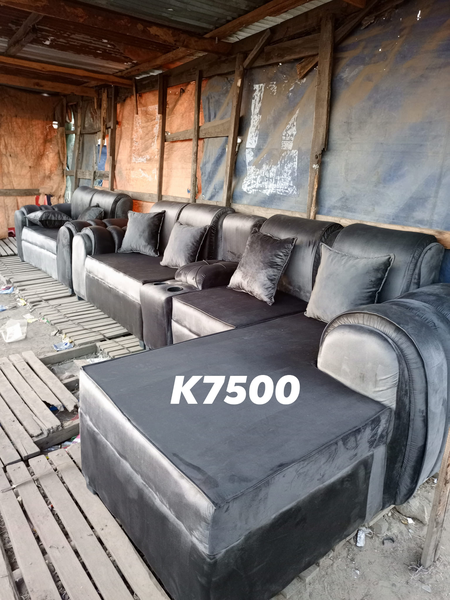 big set of gray sofas