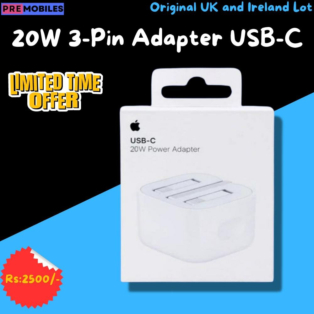 20W 3-Pin Adapter USB-C to Lightning cable Supported