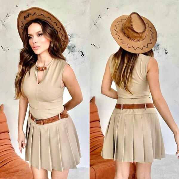 Robe élégante beige