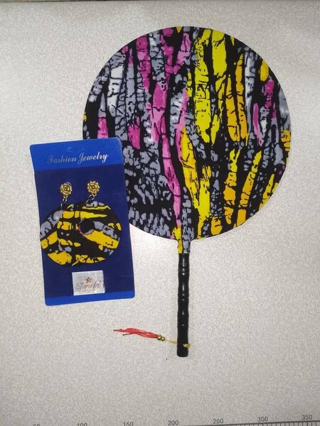 African Print earrings and fans