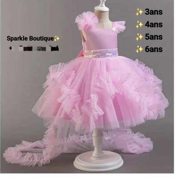 Robe Rose Tulle Enfant 5-7 ans