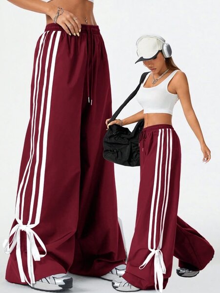 Pantalons larges à nœuds élégants
