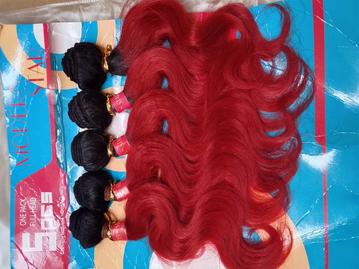 Extensions cheveux rouge vif