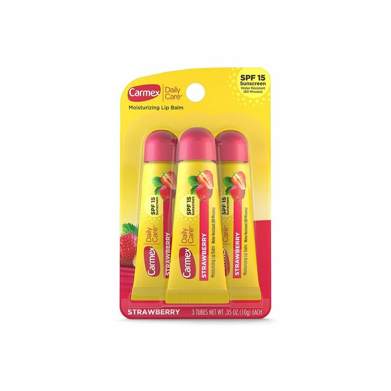 CARMEX Daily Care Pack de 3 Baumes à Lèvres Goût Fraise avec