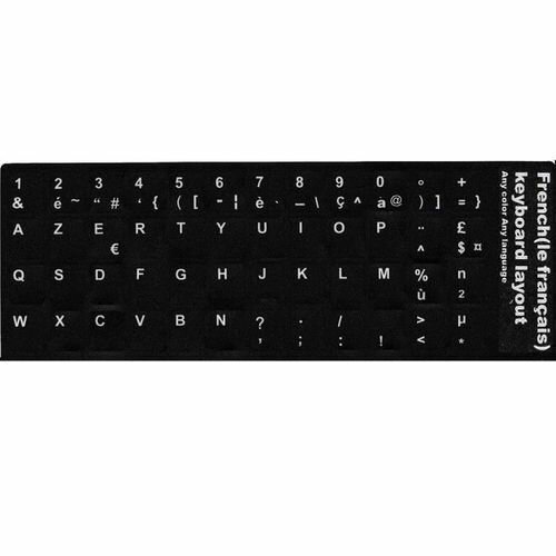 Sticker Autocollant Clavier Azerty - Noir
