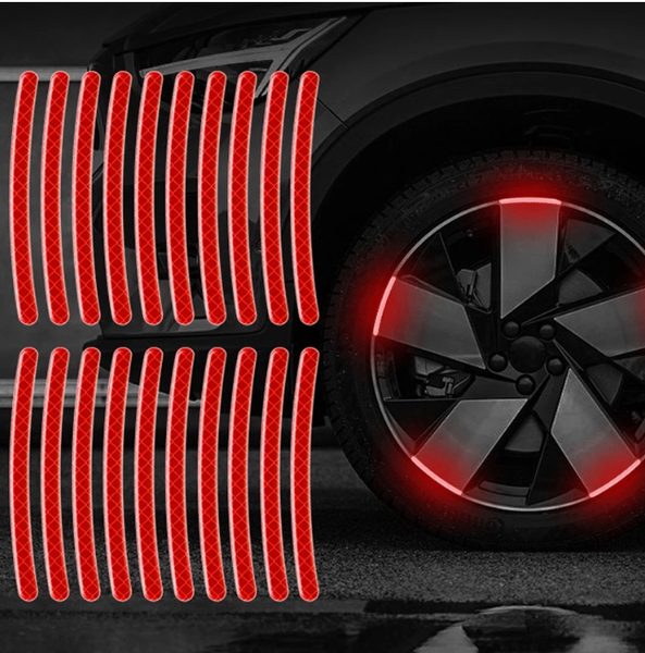 20 Pcs Car Wheel Hub Reflective Sticker Tire Rim Reflective