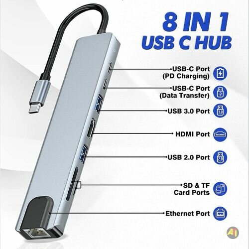 Adaptateur USB-C 8 en 1