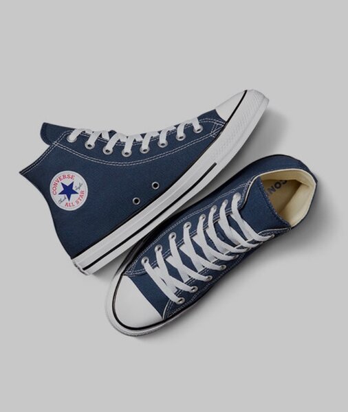 Baskets montantes en toile bleue