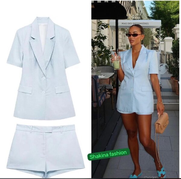 Ensemble élégant bleu ciel