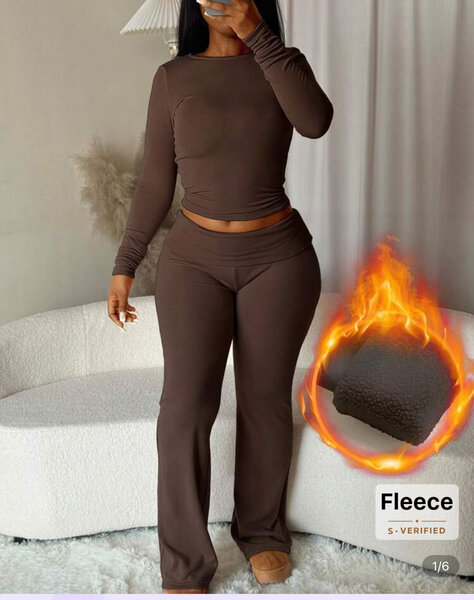 Ensemble en polaire marron