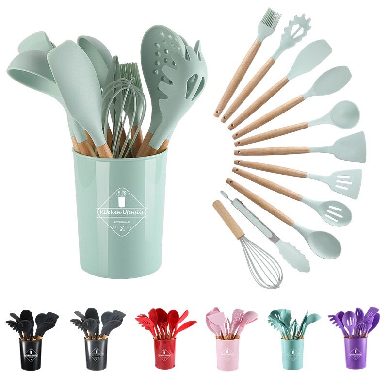 12PCS Silicone Kitchen Spoons