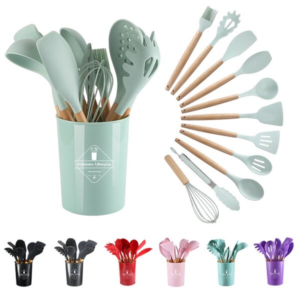 12PCS Silicone Kitchen Spoons