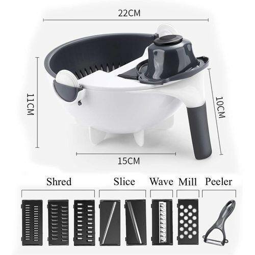 9-in-1 Vegetable Cutter Slicer - White/Grey