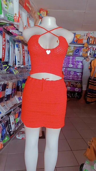 Robe Crochet Rouge Été Femme