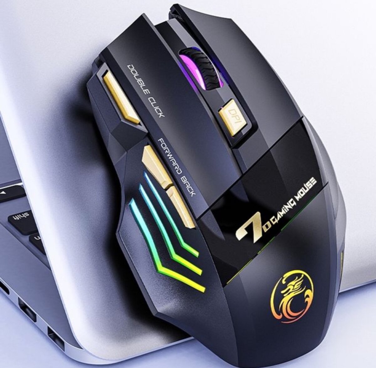 Souris gamer sans fil RGB 7 boutons rechargeable