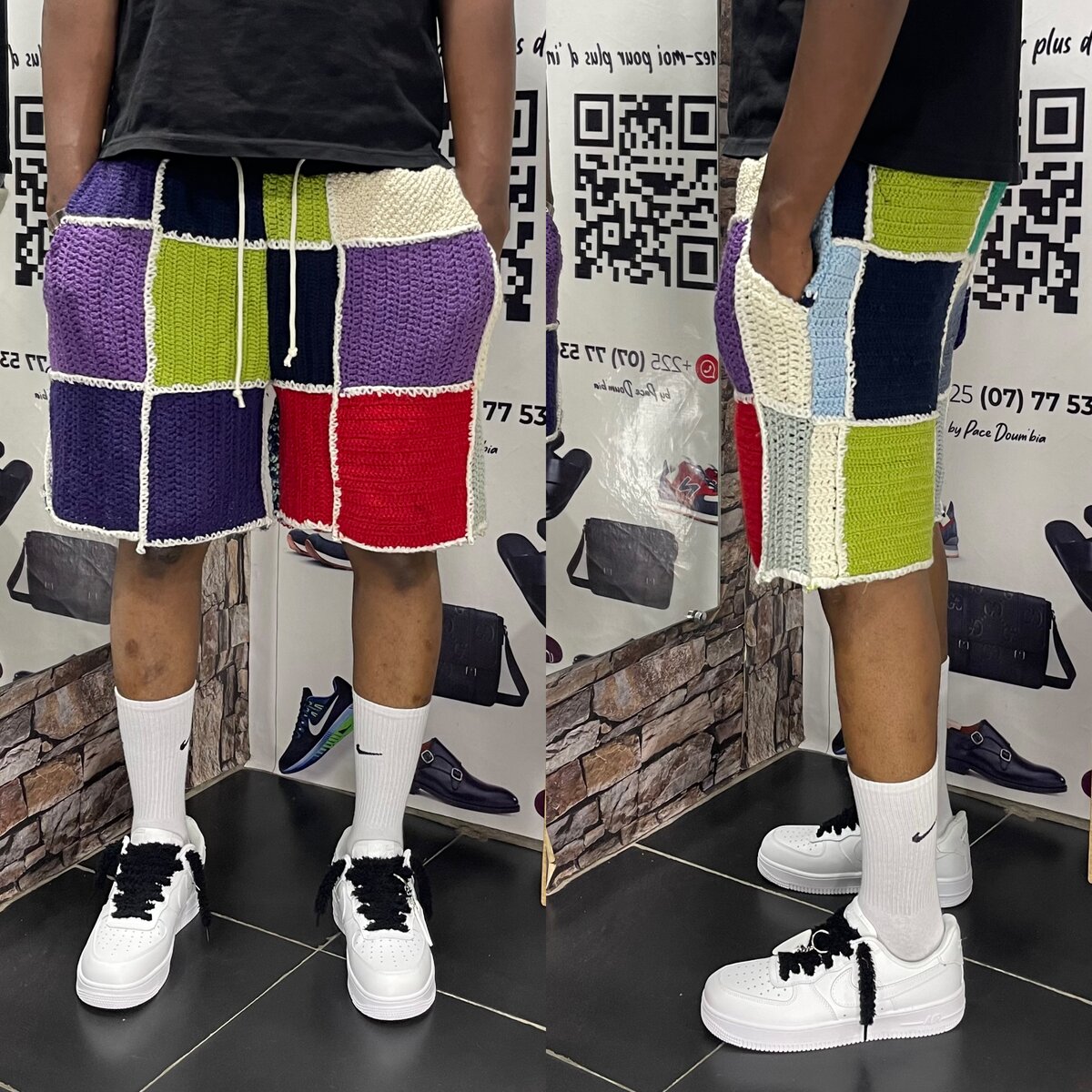Shorts en crochet colorés homme