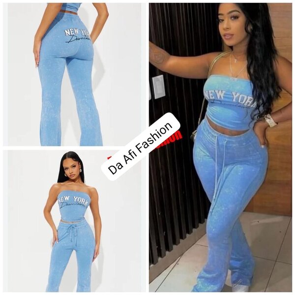 Tenue d'ensemble bleu tendance