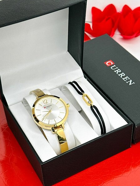 Montre dorée élégante Curren