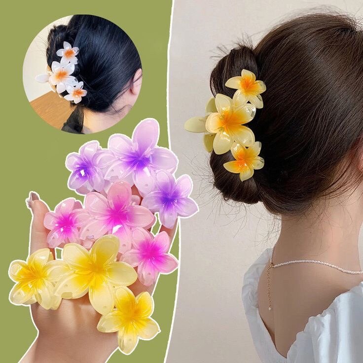 Pince à cheveux fleur colorée