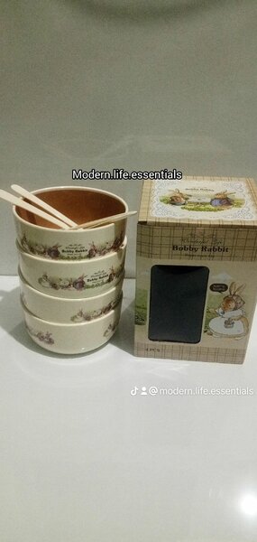 4.setBOBYRabbit porridge bowl with free spoon, best for soup
