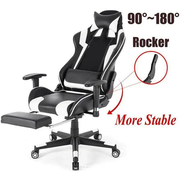 Chaise gaming – Réglable Pivotant – avec coussin et dossier