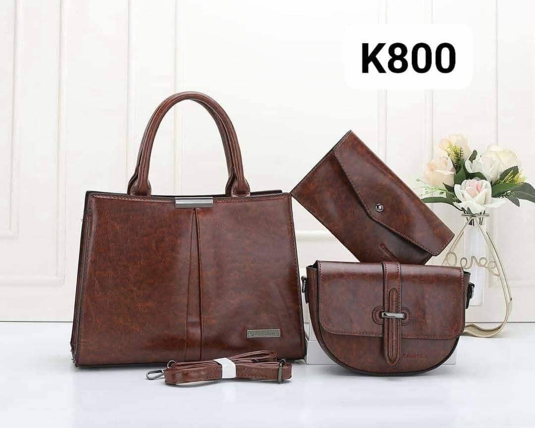 set of bags brown