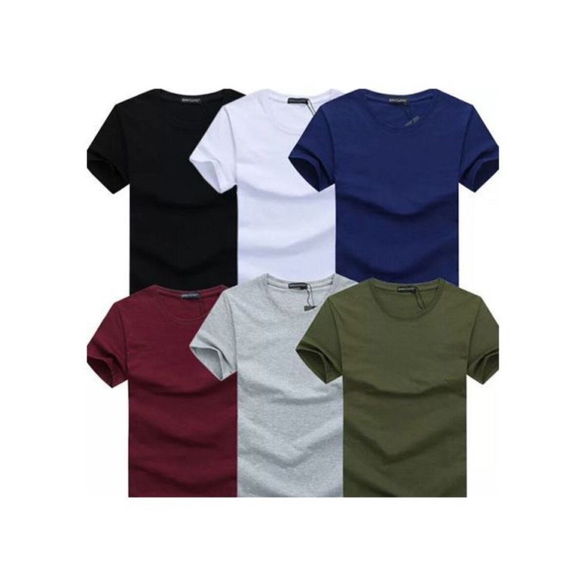 Casual Round Neck Short Sleeve T-Shirt - 6 Pieces - Multico.