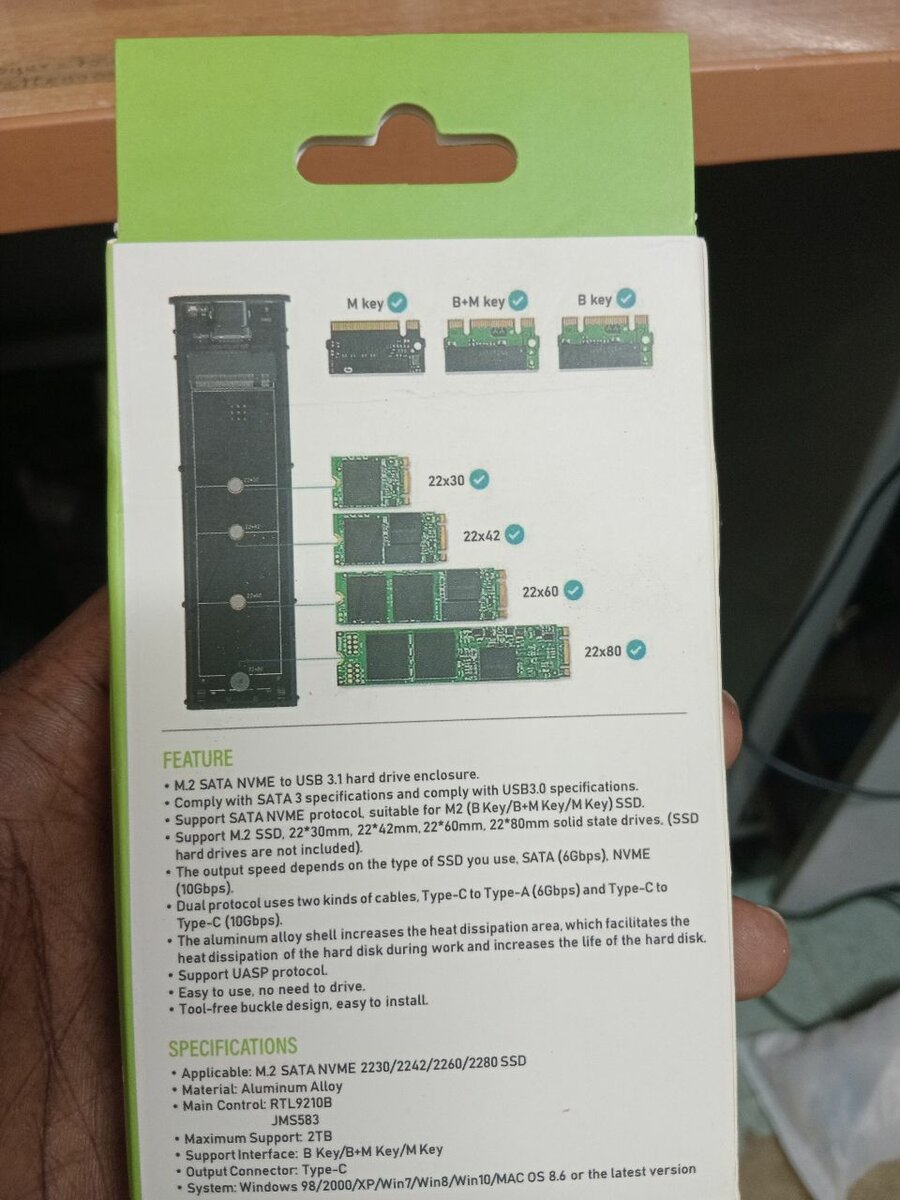 Boîtier NVMe M.2 SSD USB 3.1