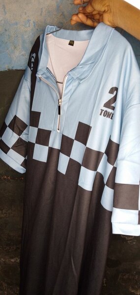 Polo rayée unisexe à zip
