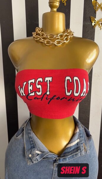 Top bandeau West Coast rouge