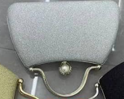 Women's clutch bag in   silver color