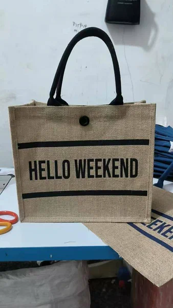 Sac en jute Hello Weekend