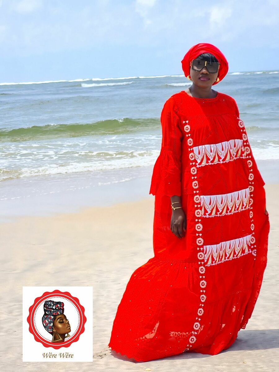 Magnifique BOUBOU Rouge et Blanc