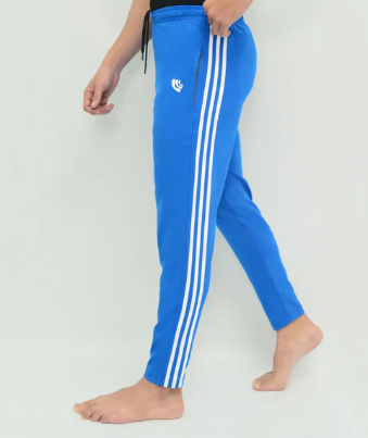 white & royal blue Side Stripe trousers