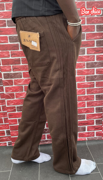 Pantalon ample en coton brun