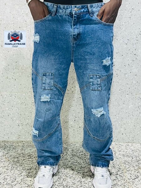 Jean décontracté à patchs