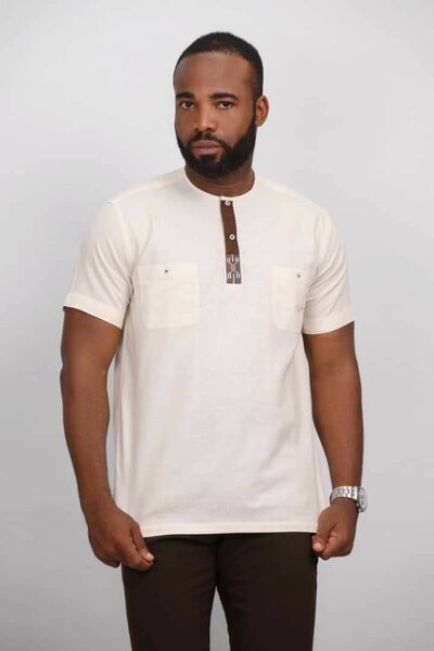 T-shirt col Henley Homme