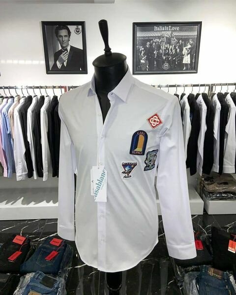 Chemise blanche à rayures