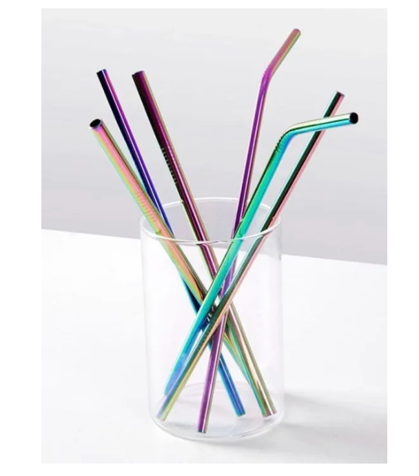 1 Pcs Stainless Steel Colorful Drinking Straws