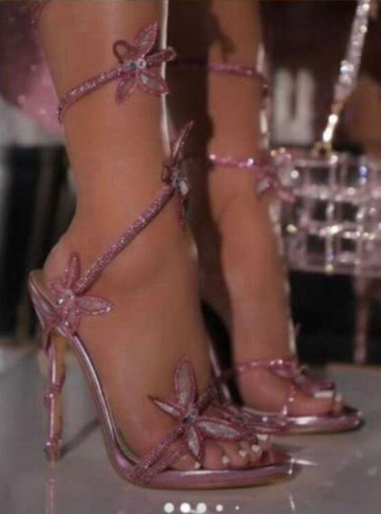 Wrap butterfly heels