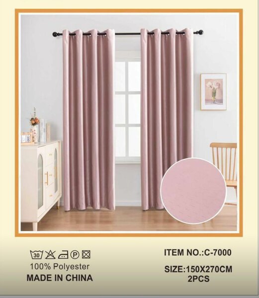 Rideaux occultants rose 150x270cm