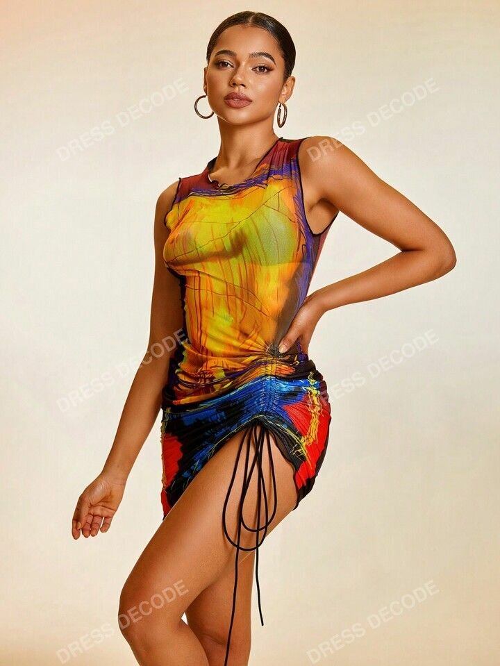 Robe moulante imprimée chic